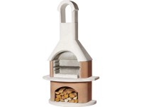 Buschbeck Záhradný grilovací krb Bali, biela/terakota, 110 x 65 x 203 cm