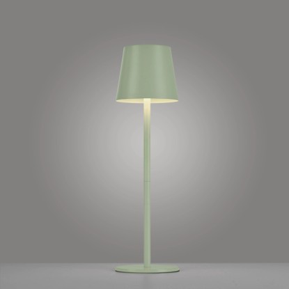 Zelená LED akumulátorová stolná lampa Just Light Euria, výška 37 cm, pre vnútorné aj vonkajšie použitie.