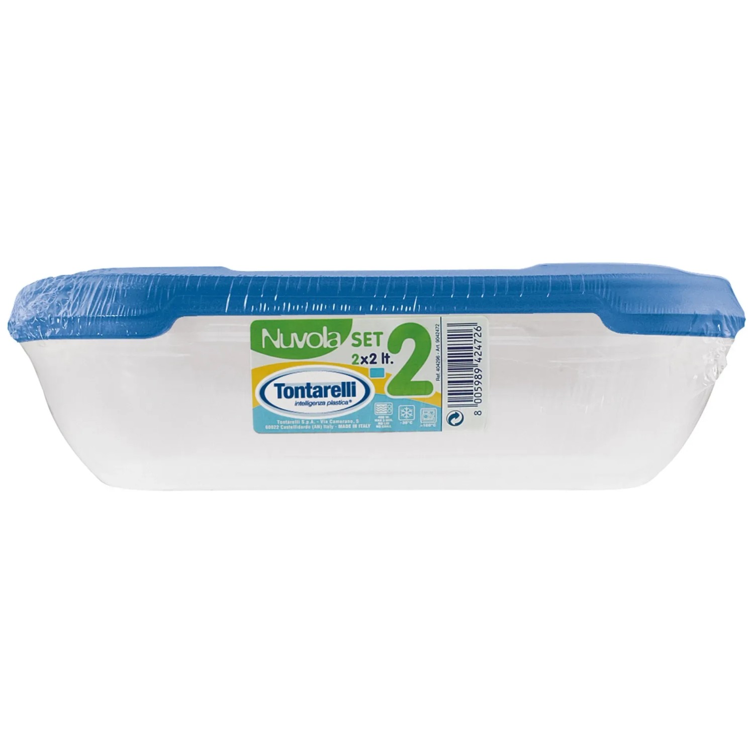 E-shop Tontarelli Dóza na potraviny NUVOLA Rectangular Set oceánová modrá 2x2 l