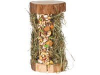 Trixie Drevená veža so senom a chrumkavou tyčinkou 13 cm x 17 cm x 13 cm 110 g