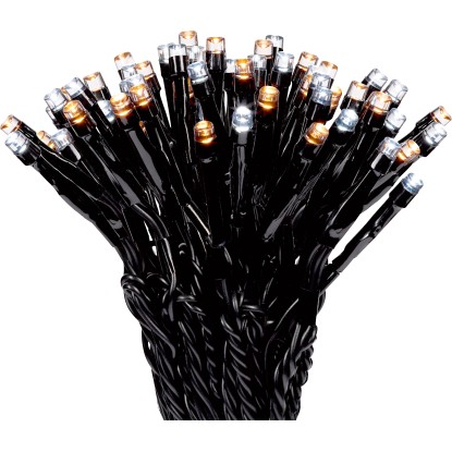 Svetelná reťaz 96 LED diód, studená biela, čierny kábel