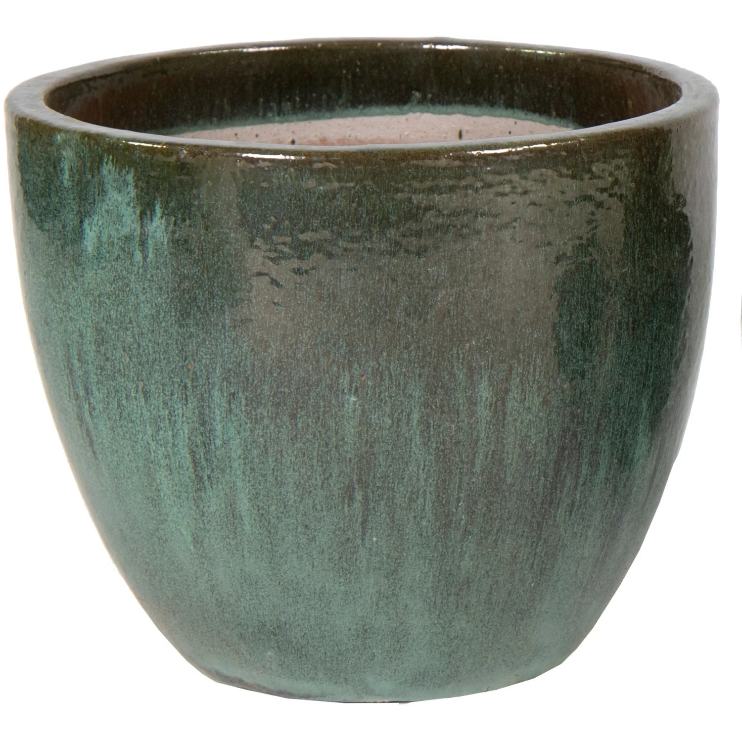 Mega Collections Kvetináč Glazed Egg Pot machová zelená pr. 48 x 41 cm