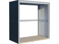 Bertilo Regál na krbové dřevo HPL Fire 2, antracitová/biela, 75 x 150,5 cm