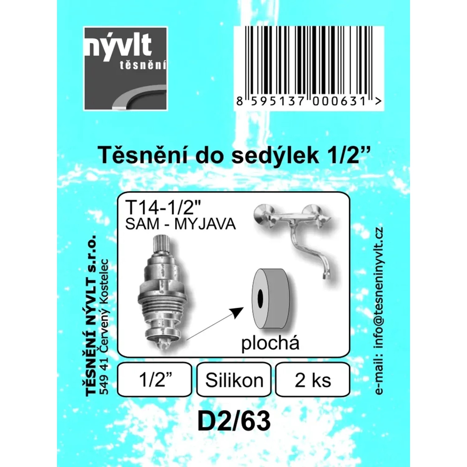 E-shop Súprava tesnení sedla vŕšku ploché 1/2 silikón, 2 ks