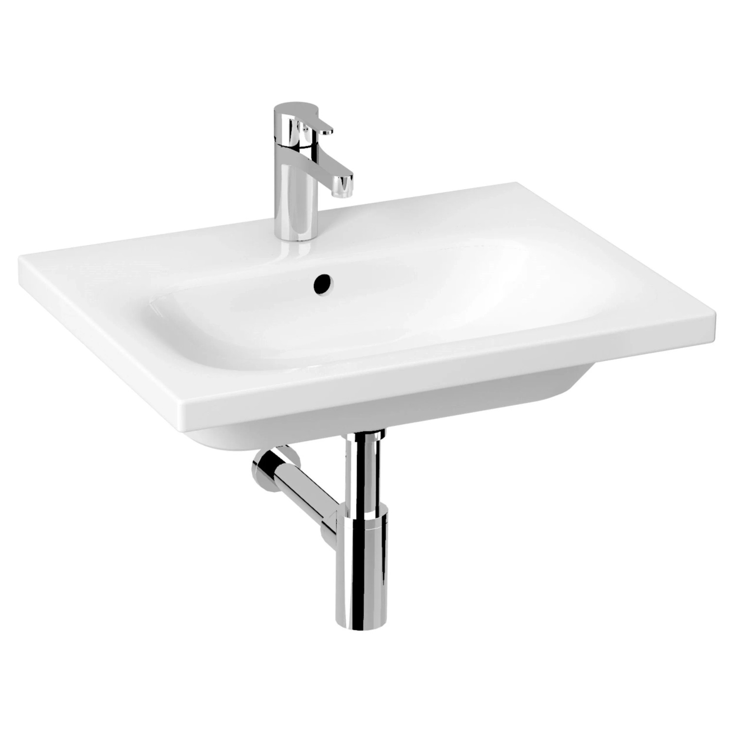 E-shop JIKA Umývadlo Mio-N s otvorom pre batériu biele 60 x 45 cm