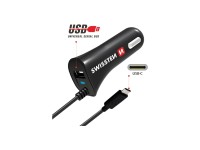 SWISSTEN Nabíjačka CL, USB-A a USB-C, 2,4 A