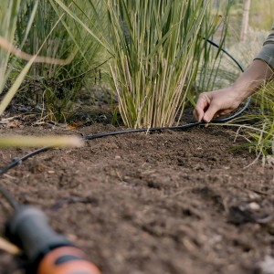 Štartovacia súprava Gardena Micro-Drip-System pre riadkové výsadby S pri zavlažovaní rastlín.