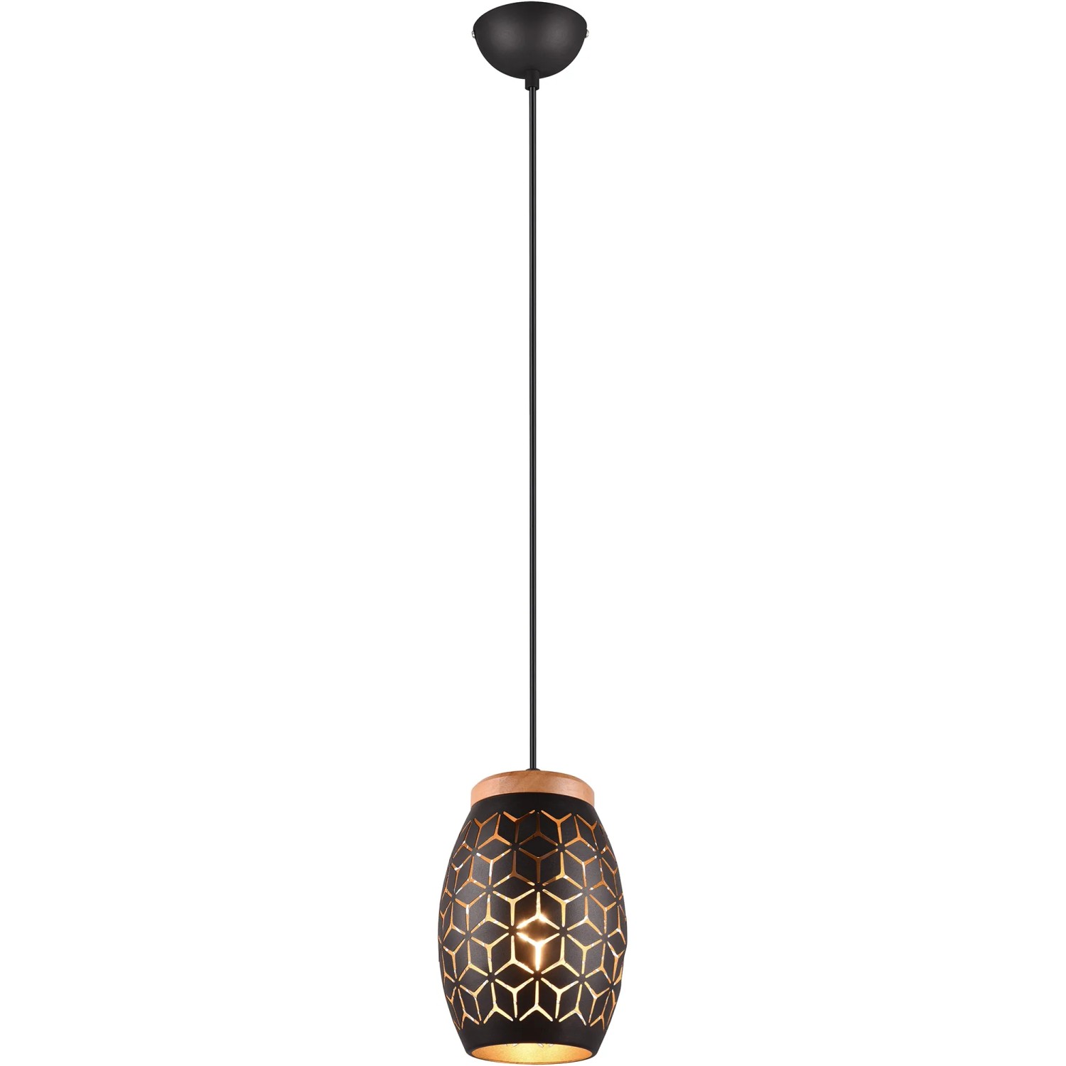 E-shop REALITY Závesné svietidlo BIDAR čiernozlaté 1 x E27 max. 28 W, pr. 15 x 150 cm