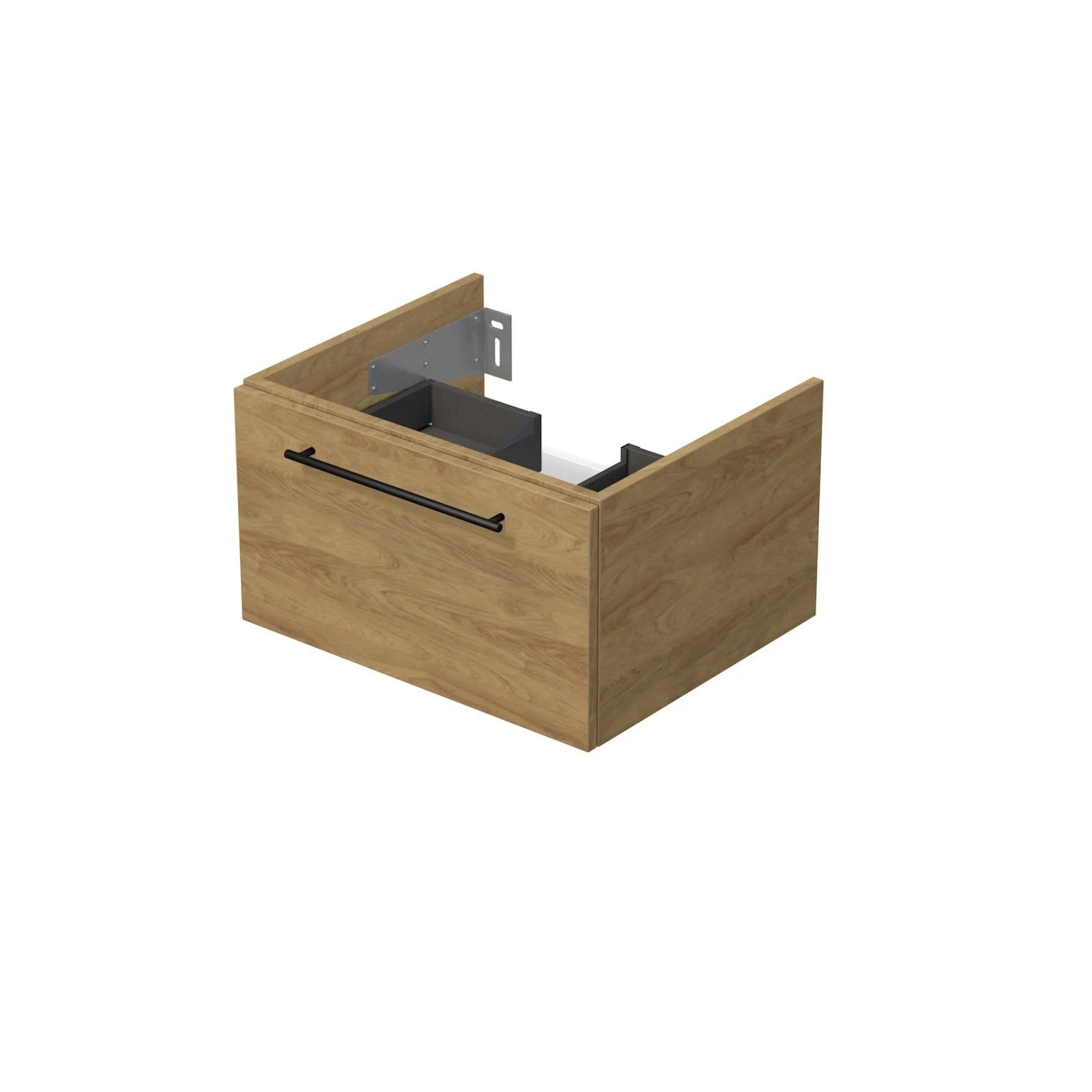 E-shop INTEDOOR Kúpeľ.skriňa pod dosku BEE, úchyt čierny, š. 60 cm, dub Hickory