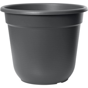 Antracitový kvetináč Florus Original, Ø 35 cm, z recyklovaného plastu.