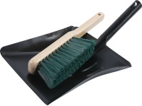 Súprava kovovej lopatky a drevenej metličky, 2dielna
