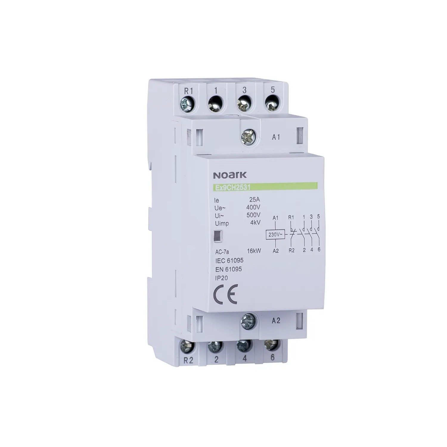 E-shop Noark Inštalačný stýkač Ex9CH25 40, 230V, 50/60 Hz