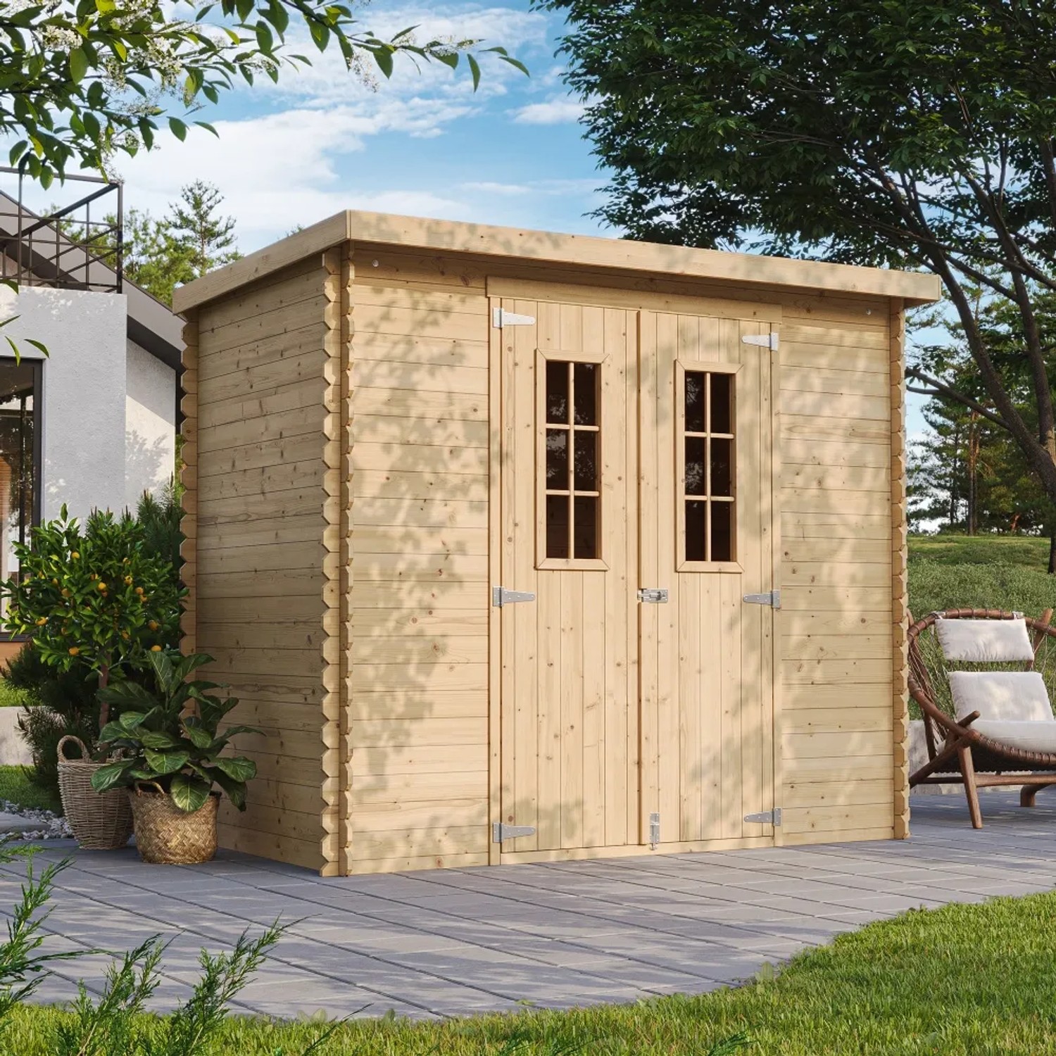 E-shop Timbela Drevený záhradný domček M310C bez podlahy, 235 x 130 cm