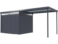 Vitavia Záhradný domček Rheinfelden s prístreškom, antracit 245 x 290 x 226 cm