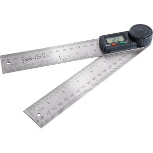LUX Digitálny uhlomer 40 cm nerezový s LCD displejom na meranie uhlov.
