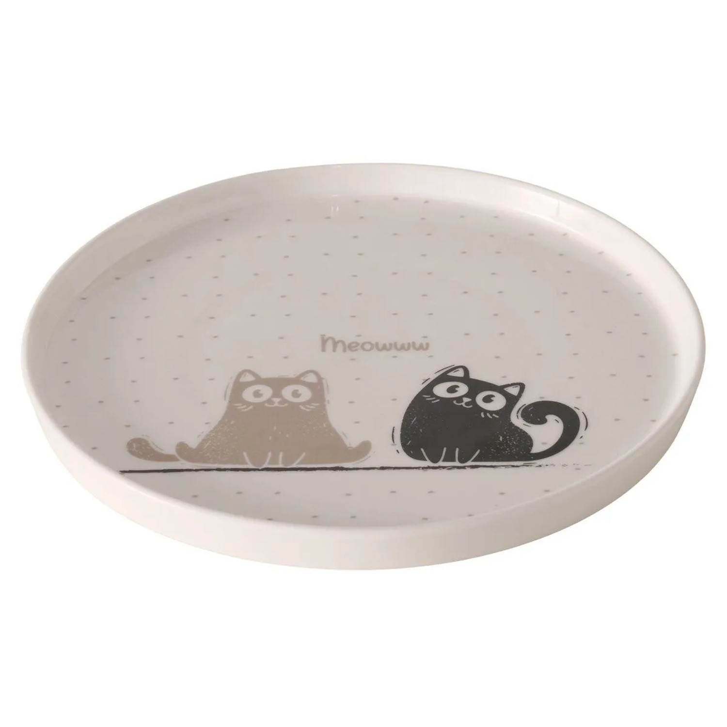 E-shop Boltze Dekoratívny tanier s mačkami z porcelánu Mollie, pr. 20,5 x 2 cm