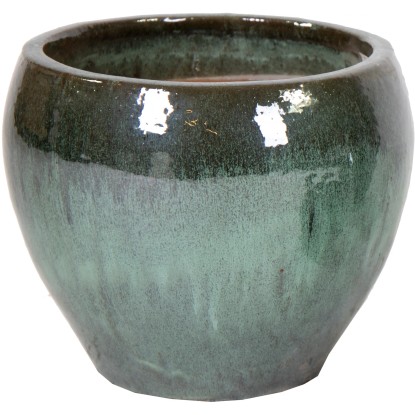 Mega Collections Kvetináč Glazed Belly machová zelená pr. 38 x 32 cm