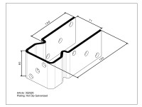 Nosník stĺpika tvar U pre priskrutkovanie 150 mm x 71 mm x 60 mm Nosník stĺpika tvar U pre priskrutkovanie 150 mm x 71 mm x 60 mm