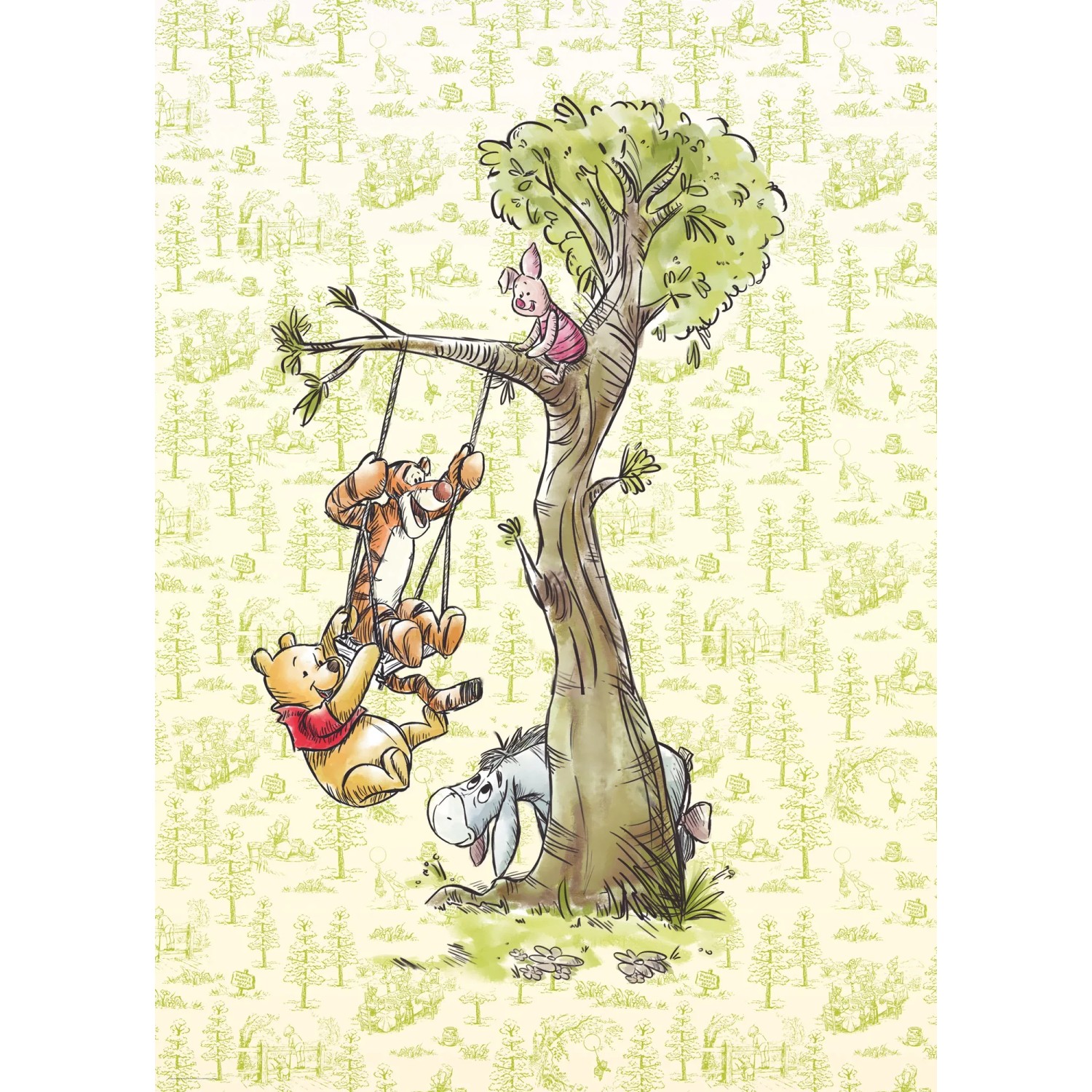 E-shop Komar Vliesová fototapeta Medvedík Pú in the woods 200 x 280 cm