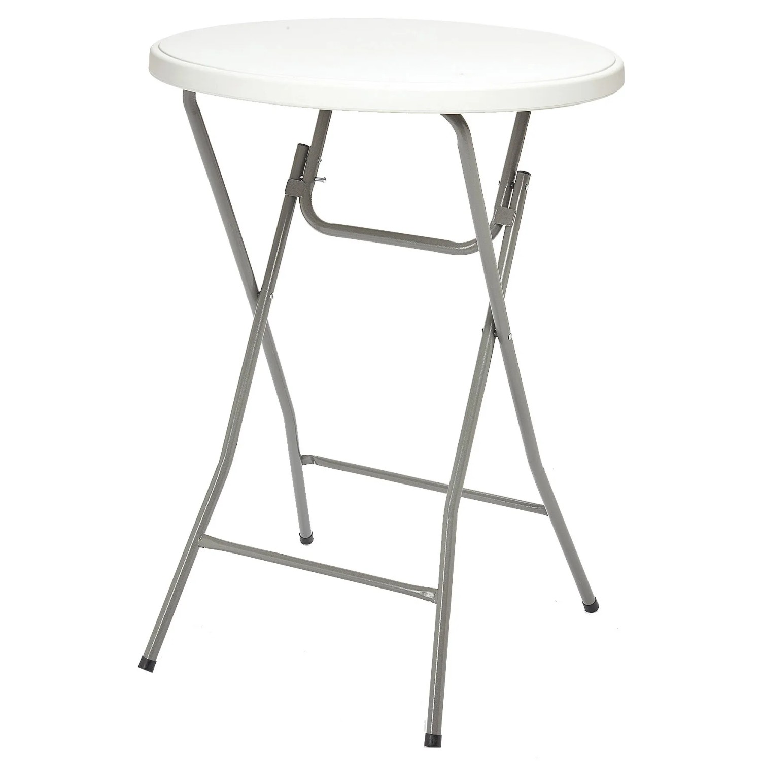 E-shop Westside Skladací barový stôl, oceľ/plast, biela, pr. 80 x 110 cm