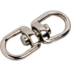 Poniklovaný obratlík (52 mm) na spájanie lán/reťazí bez krútenia. Nehrdzavejúci a odolný voči poveternostným vplyvom.