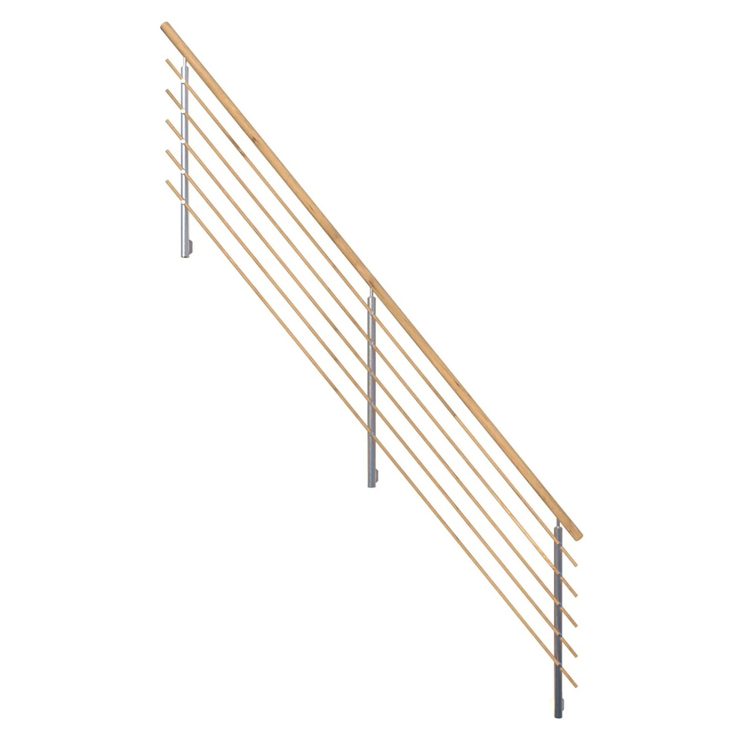 E-shop StarWood Dizajnové drevené zábradlie s oblým dubovým madlom 362 cm