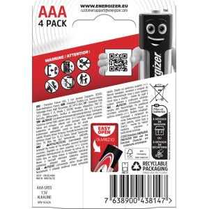 Energizer Max AAA Alkalické batérie, 4 kusy. Mikro batérie pre rôzne zariadenia.