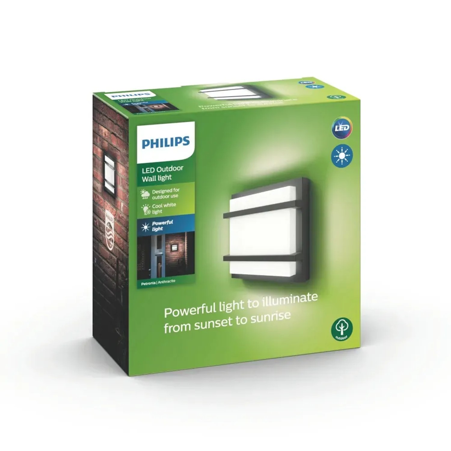E-shop Philips LED vonkajšie svietidlo Petronia, 190 x 190 x 53 mm