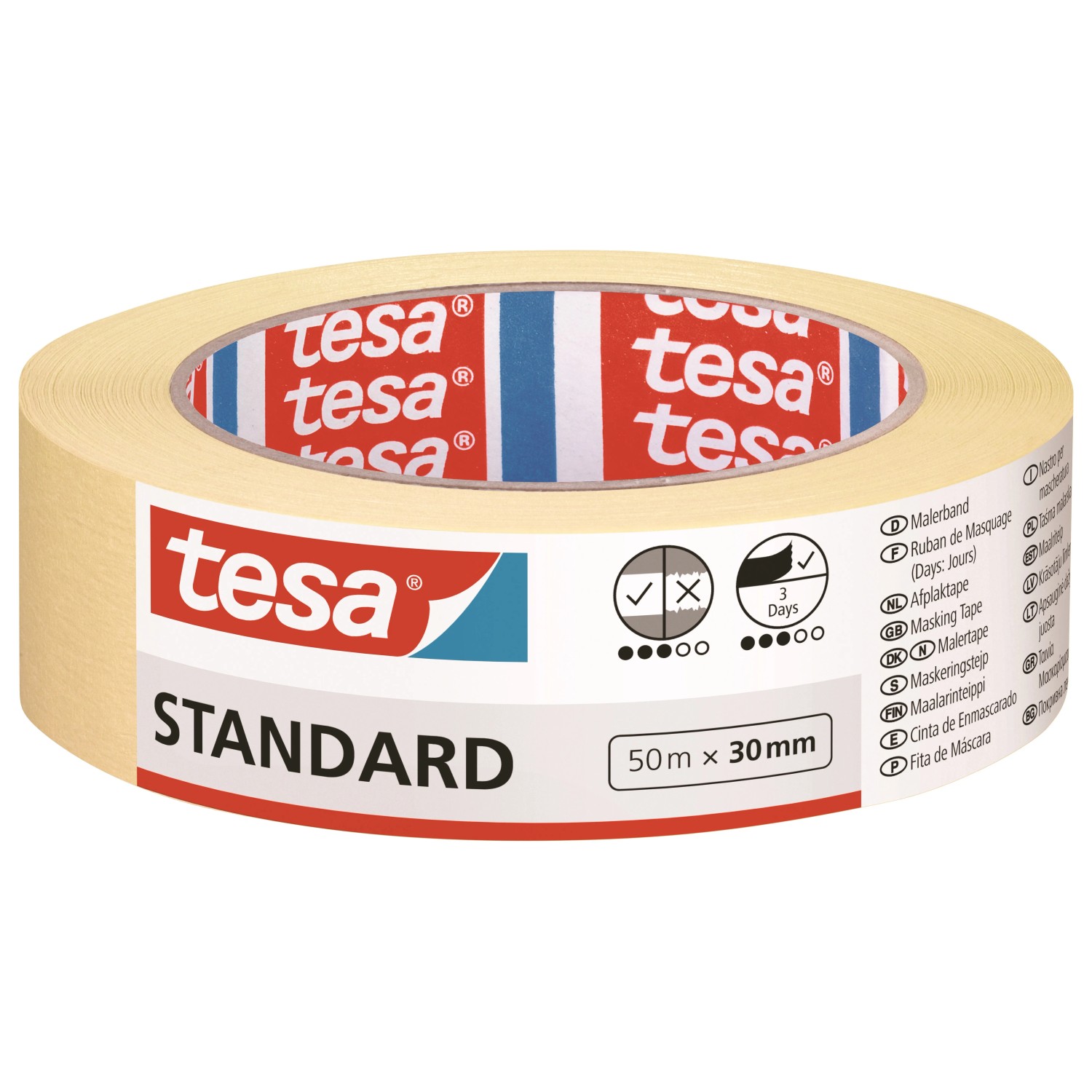 E-shop tesa Maskovacia páska Standard, žltá, 50 m x 30 mm