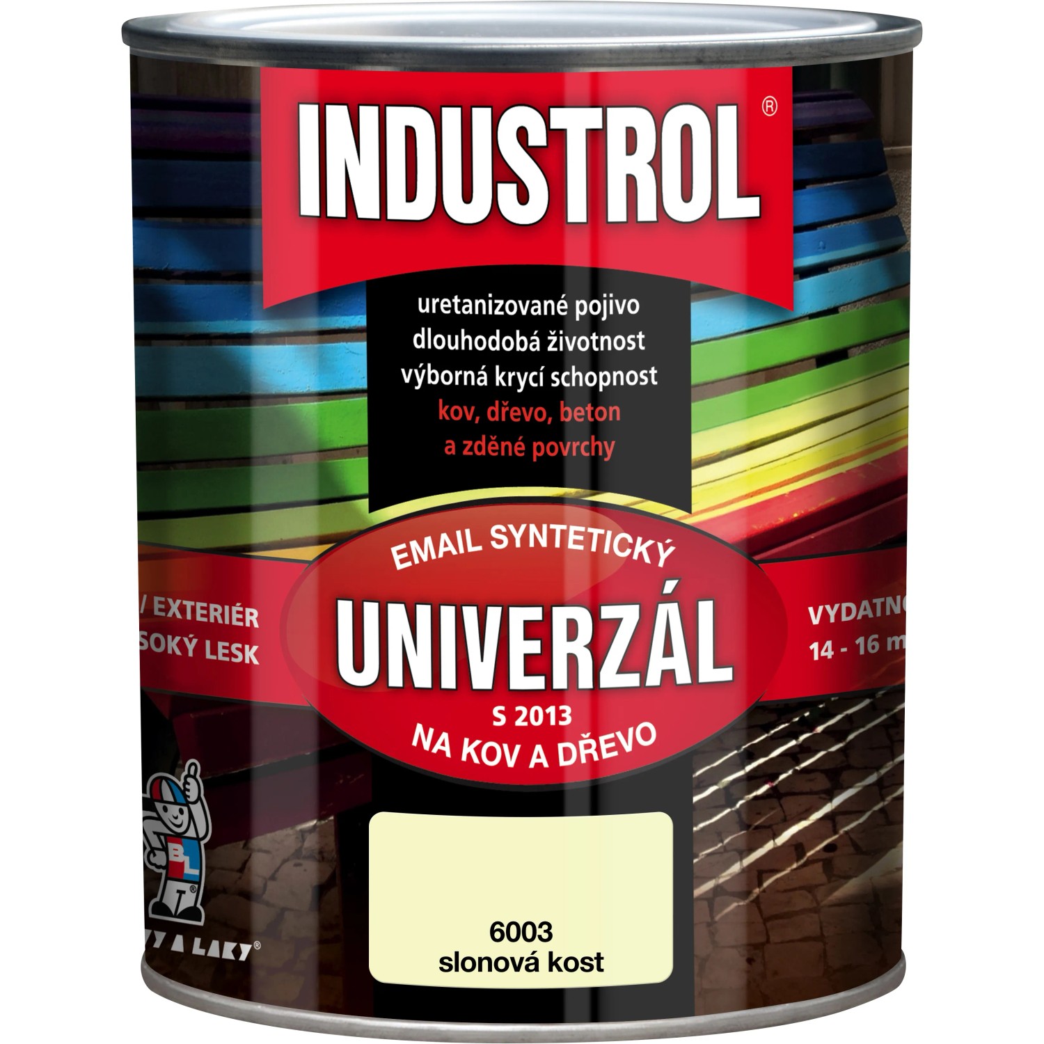 E-shop INDUSTROL Email na kov a drevo S2013 UNIVERZÁL 6003 slonová kosť 750 ml