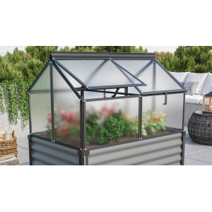 Vitavia Gaia Jumbo parenisko, čierny rám, polykarbonátové dosky, nastaviteľné okná.