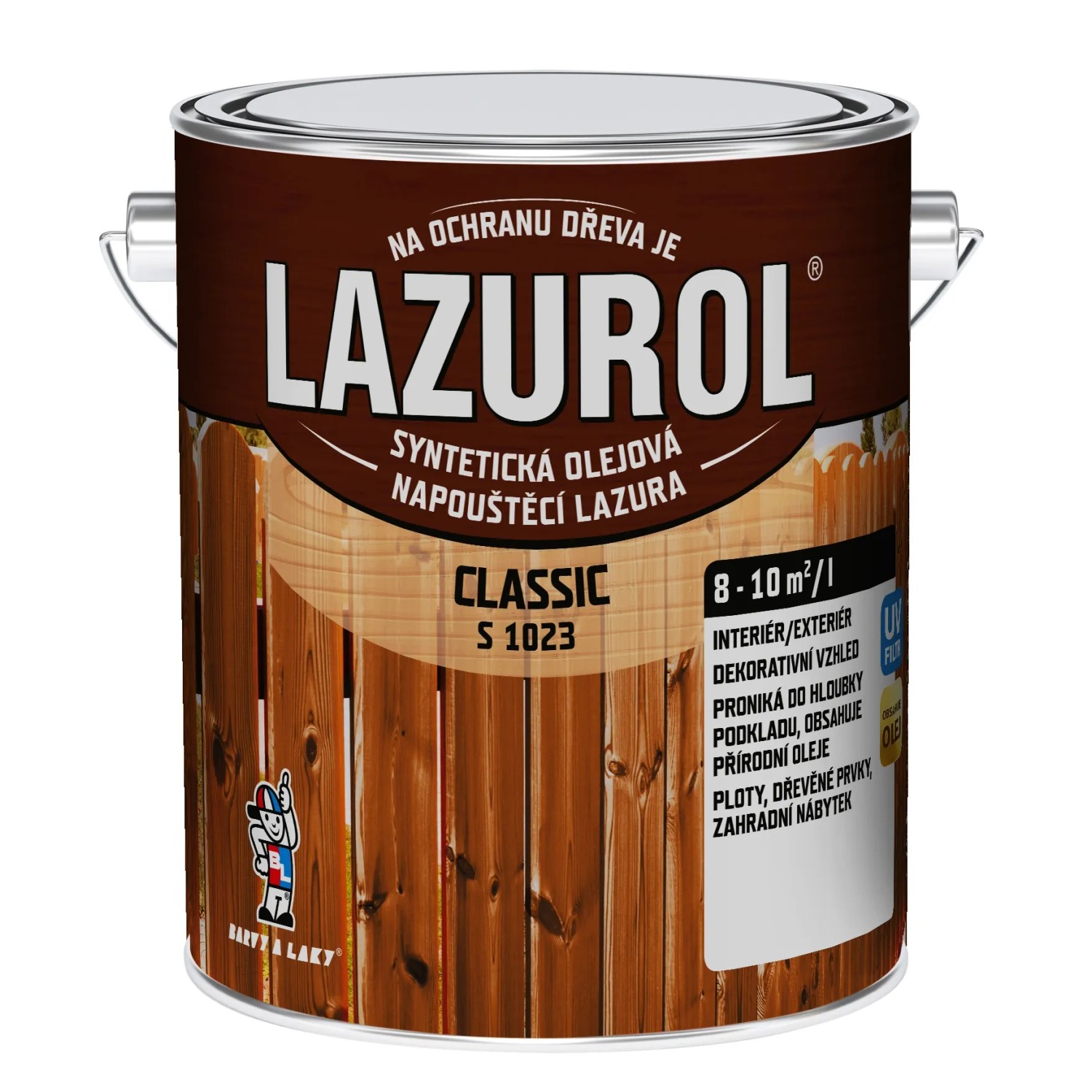 E-shop LAZUROL Lazúra na drevo CLASSIC S1023, 0000 bezfarebný 2,5 l