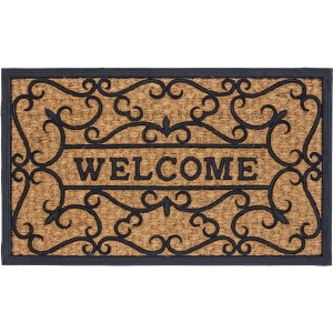 Rohožka Coco Deluxe Light s reliéfom "Welcome", 45x75 cm, odolná voči poveternostným vplyvom a protišmyková.