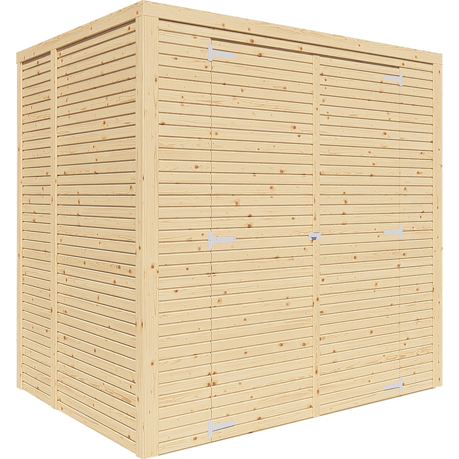 E-shop Bertilo Drevený domček na náradie Box 2, prírodný, 208 x 157 cm