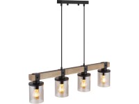 GLOBO Závesné svietidlo LILA čierna/tm.hnedá/dymová E27 60 W 730 x 100 x 1330 mm
