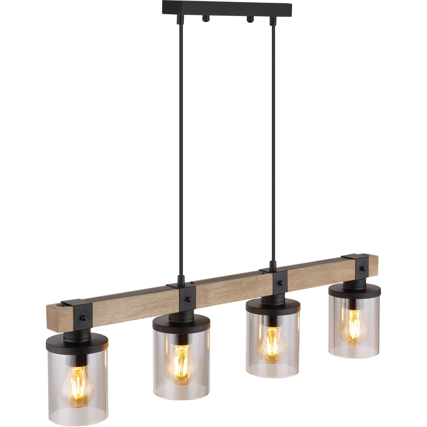 E-shop GLOBO Závesné svietidlo LILA čierna/tm.hnedá/dymová E27 60 W 730 x 100 x 1330 mm