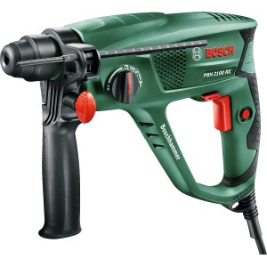 Vŕtacie kladivo Bosch PBH 2100 RE (550 W) v zelenej a čiernej farbe, ideálne na vŕtanie do kameňa a betónu.