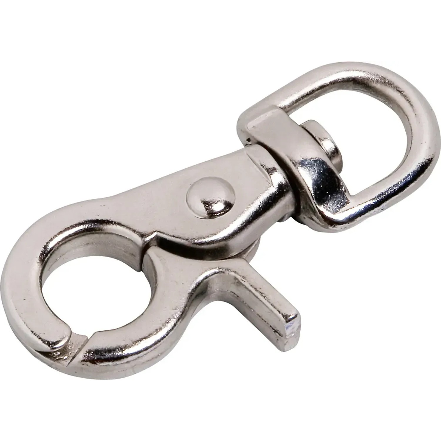 E-shop LUX-TOOLS Otočná karabína, poniklovaná, 57 x 20 x pr. 8 mm