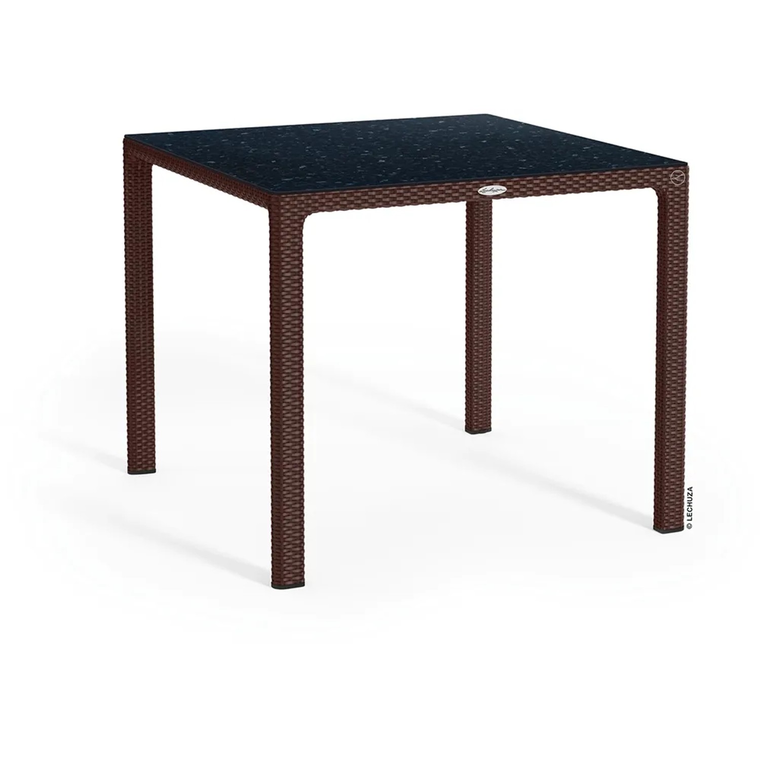E-shop Lechuza Záhradný jedálenský stôl s doskou z HPL, mokka, 90 x 90 cm