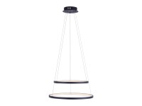 Just Light Závesné LED svietidlo Circle, 41W, 4965lm, antracitová, pr. 50 cm