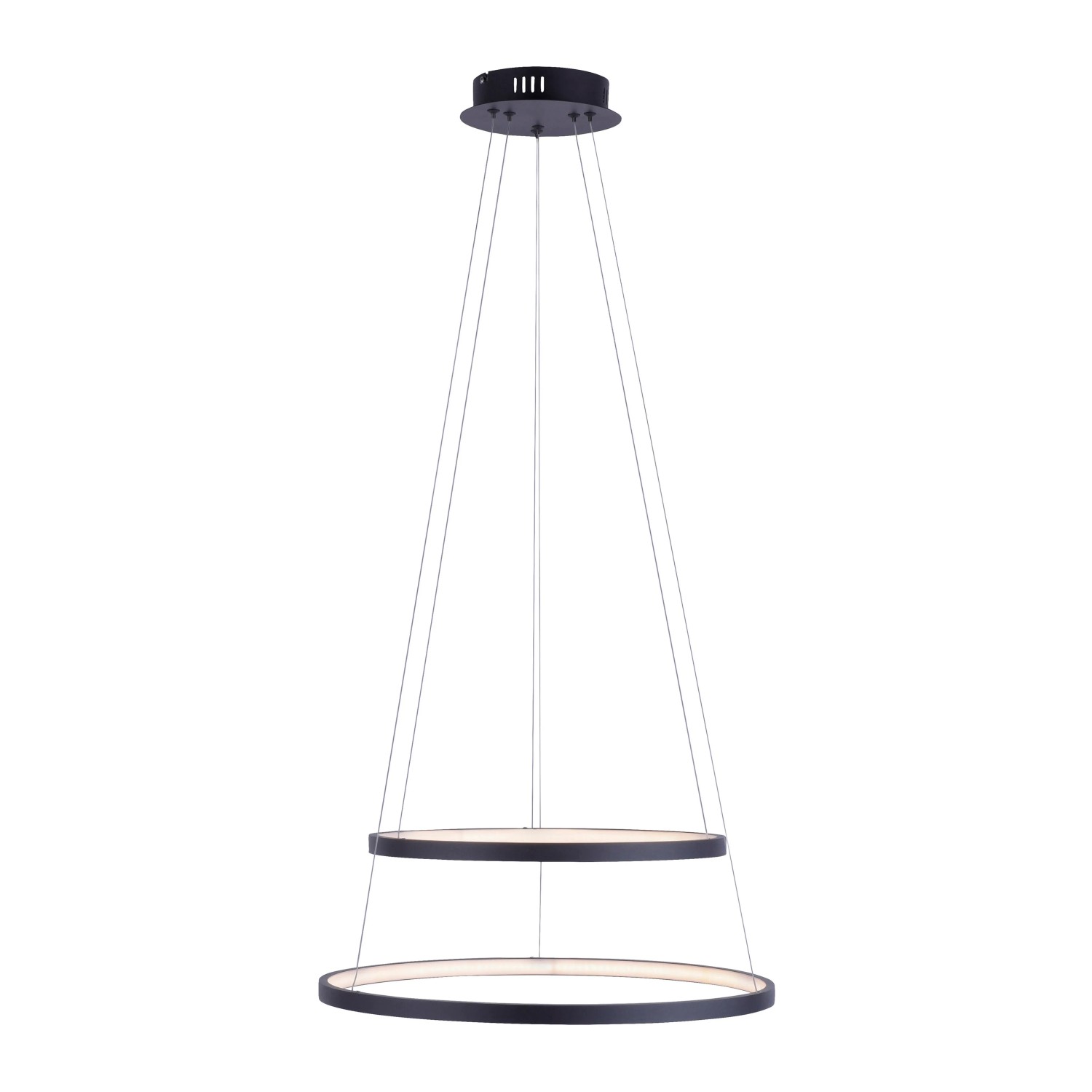 E-shop Just Light Závesné LED svietidlo Circle, 41W, 4965lm, antracitová, pr. 50 cm