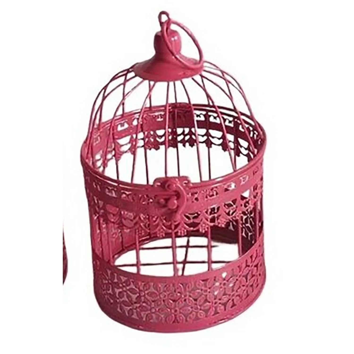 E-shop Boltze Dekoratívna kovová vtáčia klietka Louisa S, ružová, pr. 15 x 25 cm