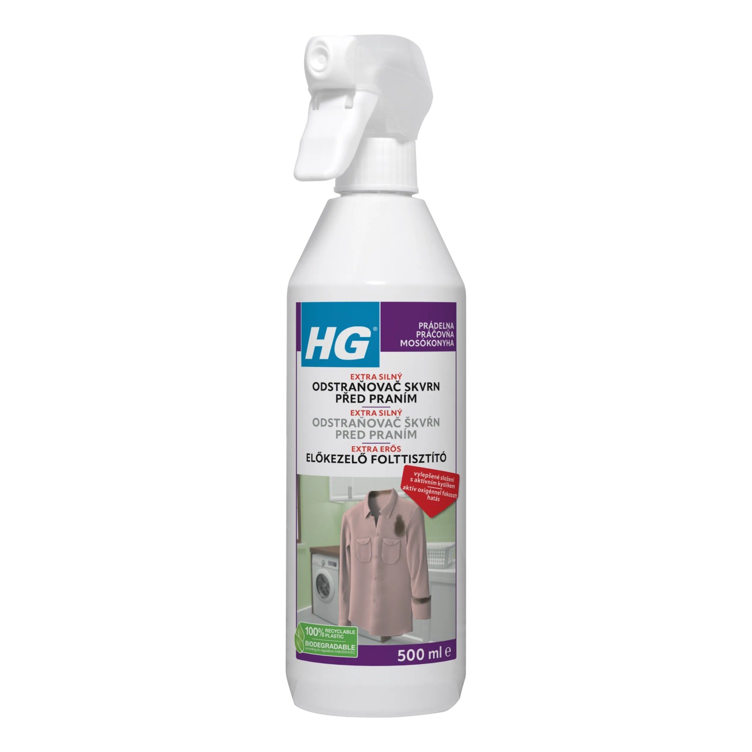 E-shop HG Extra silný odstraňovač škvŕn pred praním 500 ml