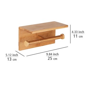 Wenko Držiak WC papiera Duo Bambusa, bambus, 25 x 13 x 12 cm