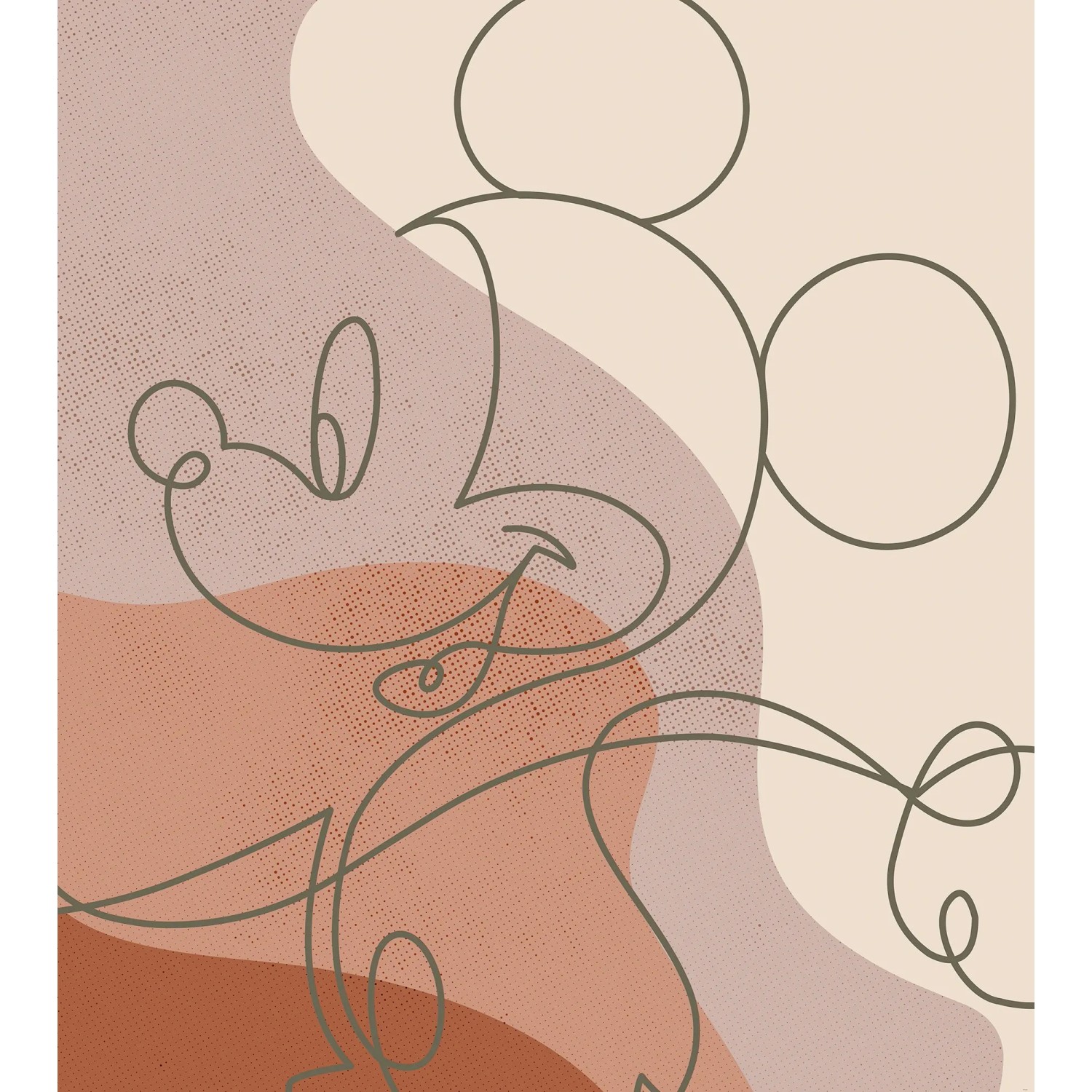 E-shop Komar Vliesová fototapeta Mickey Line Drawing 250 x 280 cm