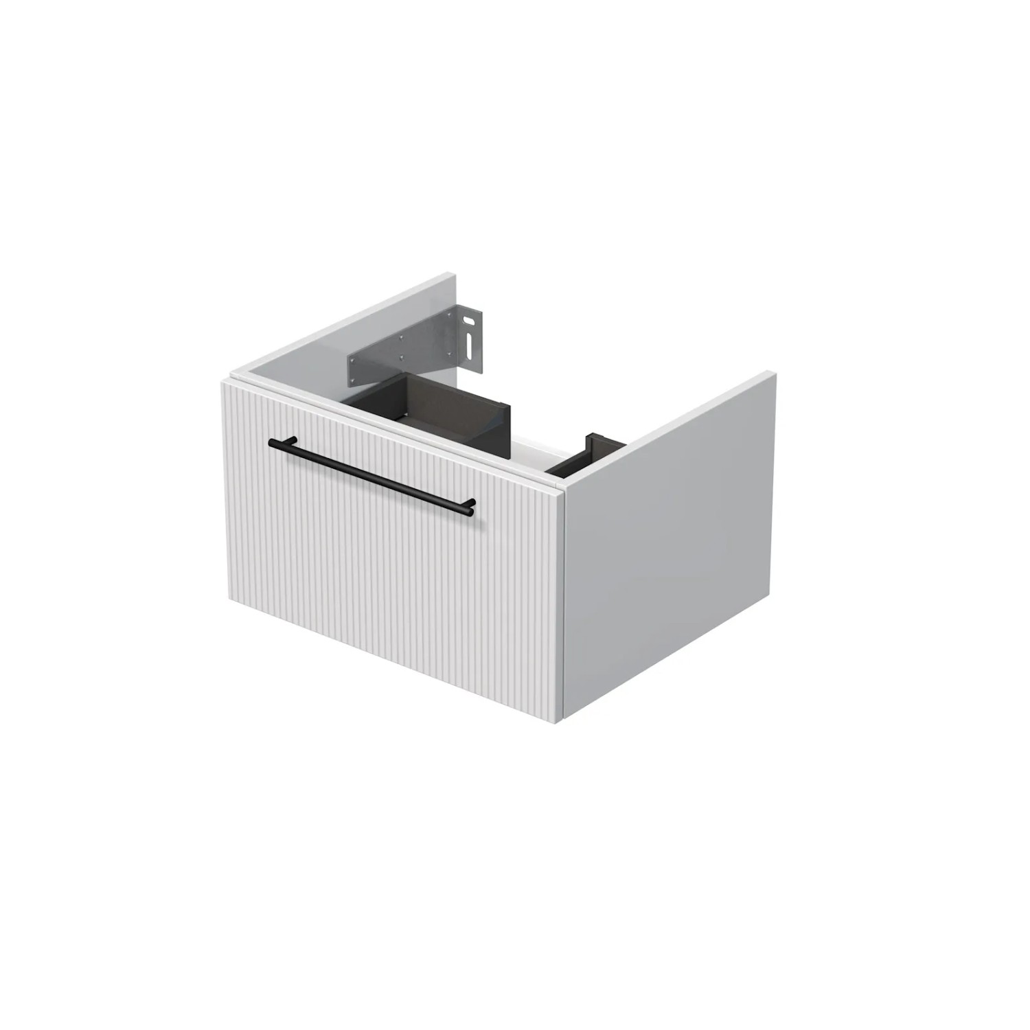 E-shop INTEDOOR Kúpeľ.skriňa pod dosku BEE, úchyt čierny, š. 60 cm, biela 3D pruhy