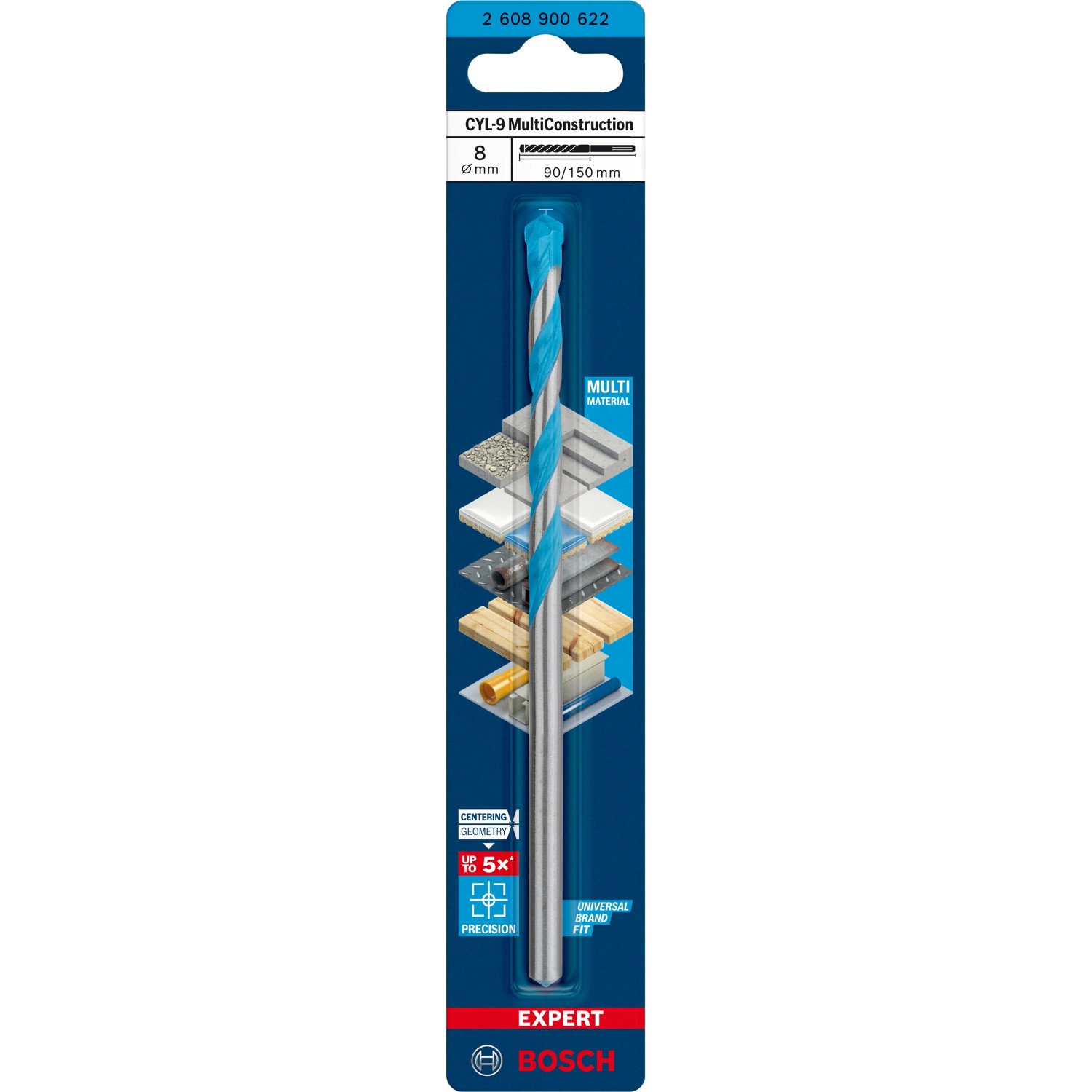 E-shop Bosch Vrták viacúčelový CYL-9 MultiConstruction, pr. 8 x 90/150 mm