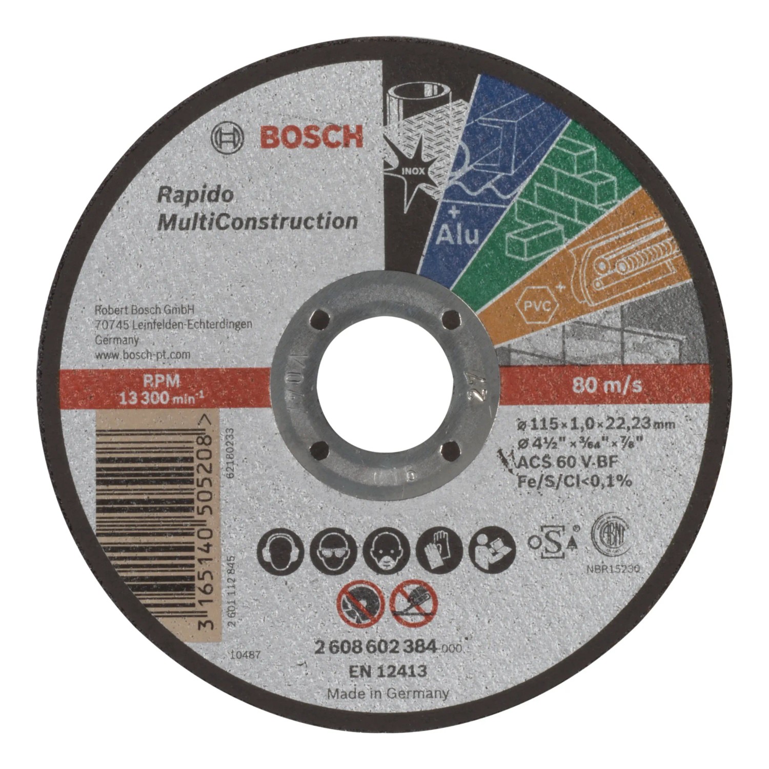 E-shop Bosch Rezný kotúč PRO Multi Construction, 115 x 1 x 22,23 mm