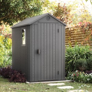 Keter Darwin 2,3 m² sivý záhradný domček. Malý domček s oknom a ventiláciou.