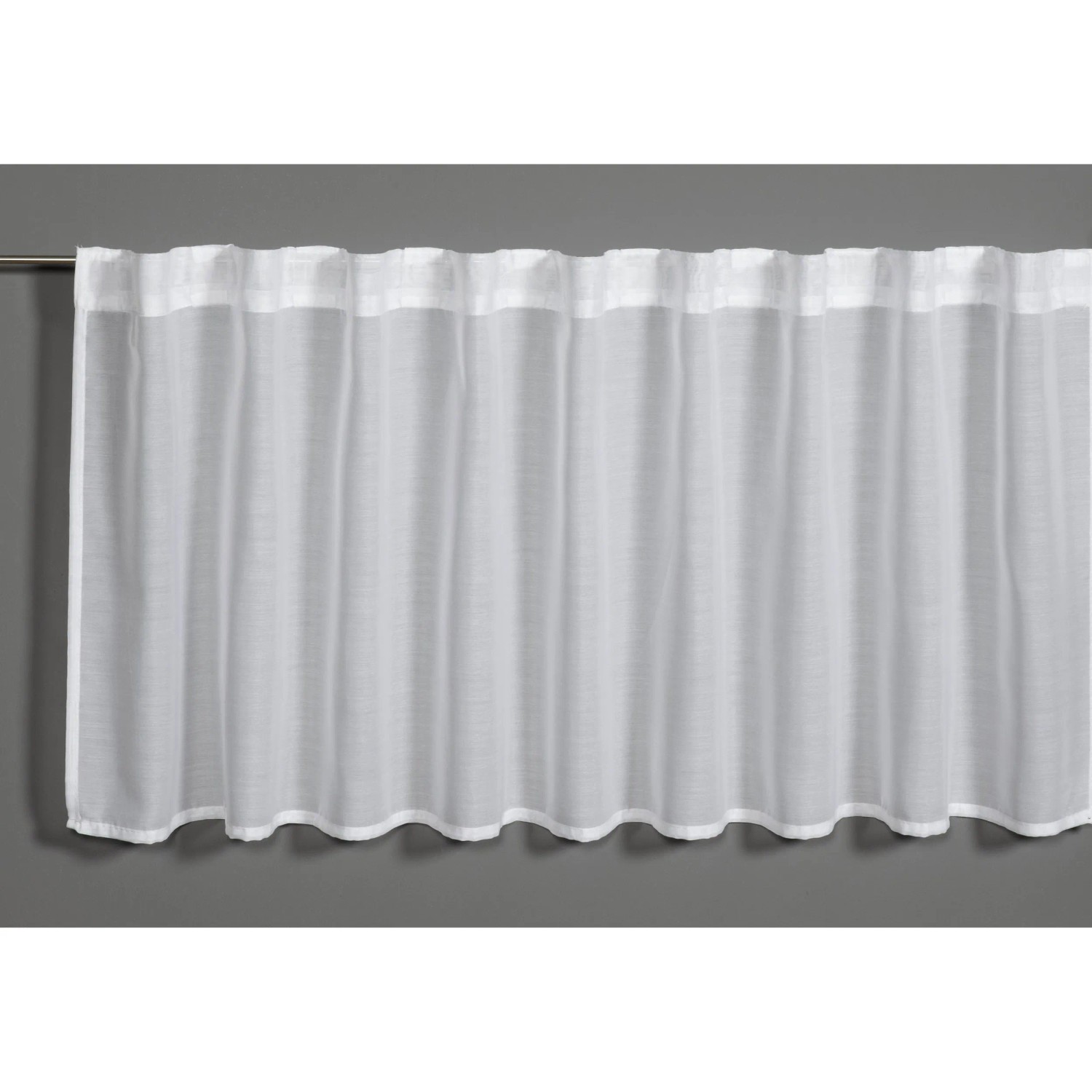 E-shop Bennetti Vitrážová záclona so skrytými pútkami, obyčajný biely, 140 x 45 cm